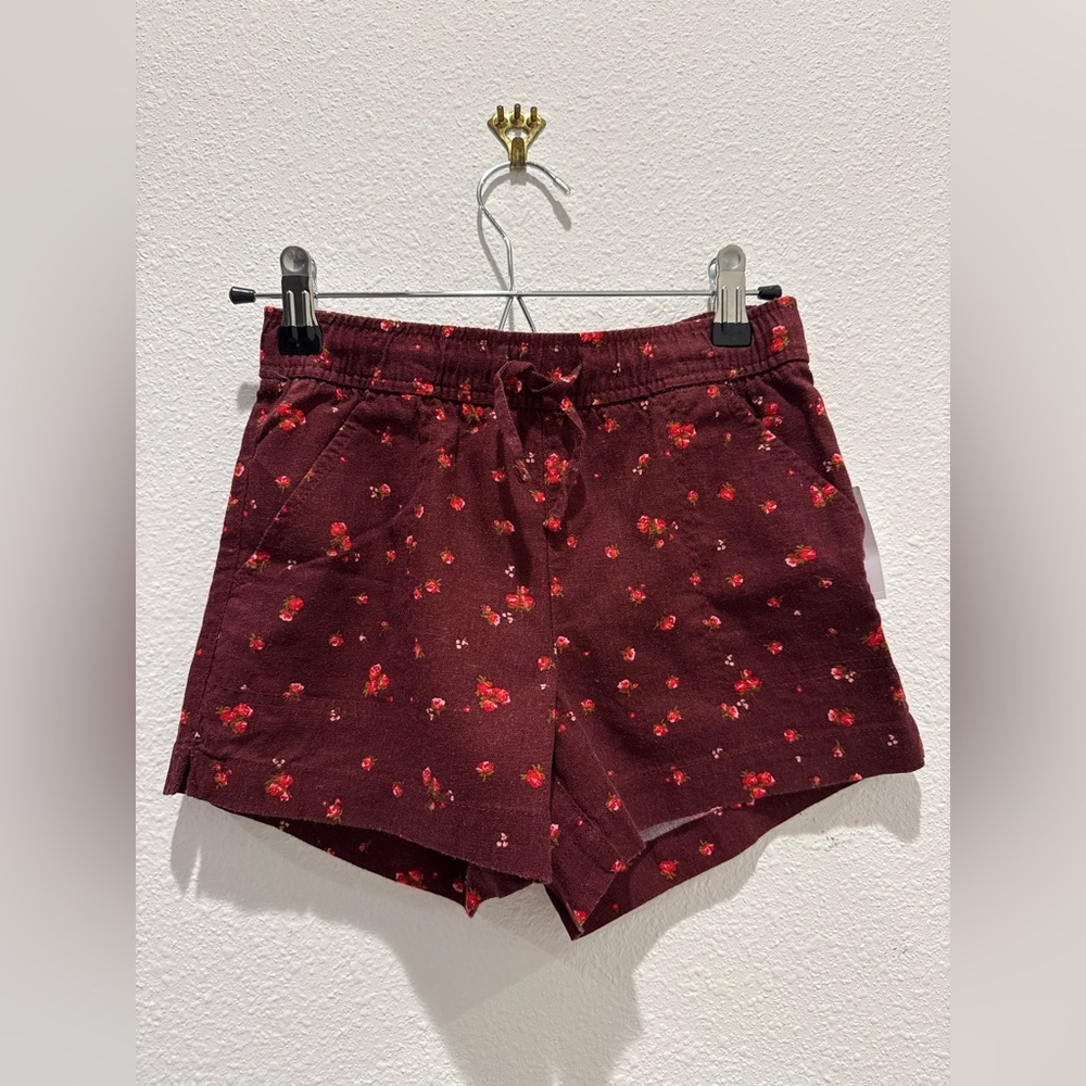 Old Navy Maroon Floral Kids Shorts